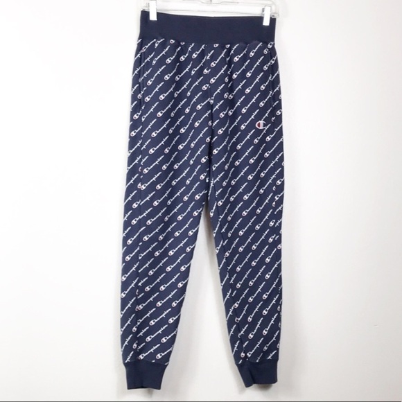 Champion Jogger Pants Reverse Weave All Over Logo S - Picture 1 of 15